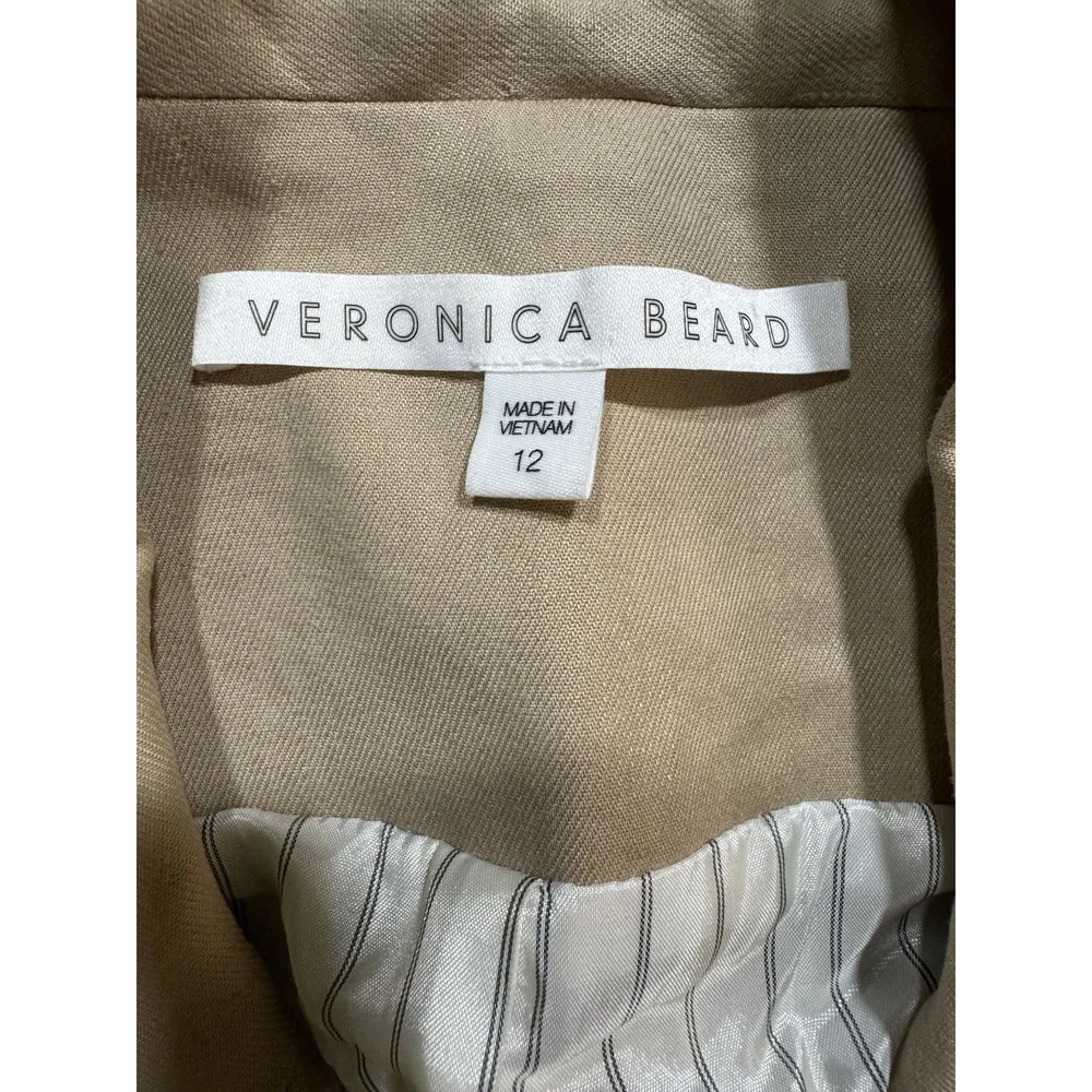 Veronica Beard Vest Double Breasted Size 12 Beige Linen - Picture 5 of 8